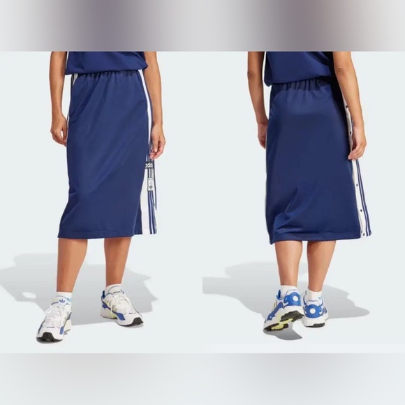 Adicolor Adibreak Midi Skirt (Adidas Track Skirt) NEW - Navy Blue - Size M - Picture 2 of 9